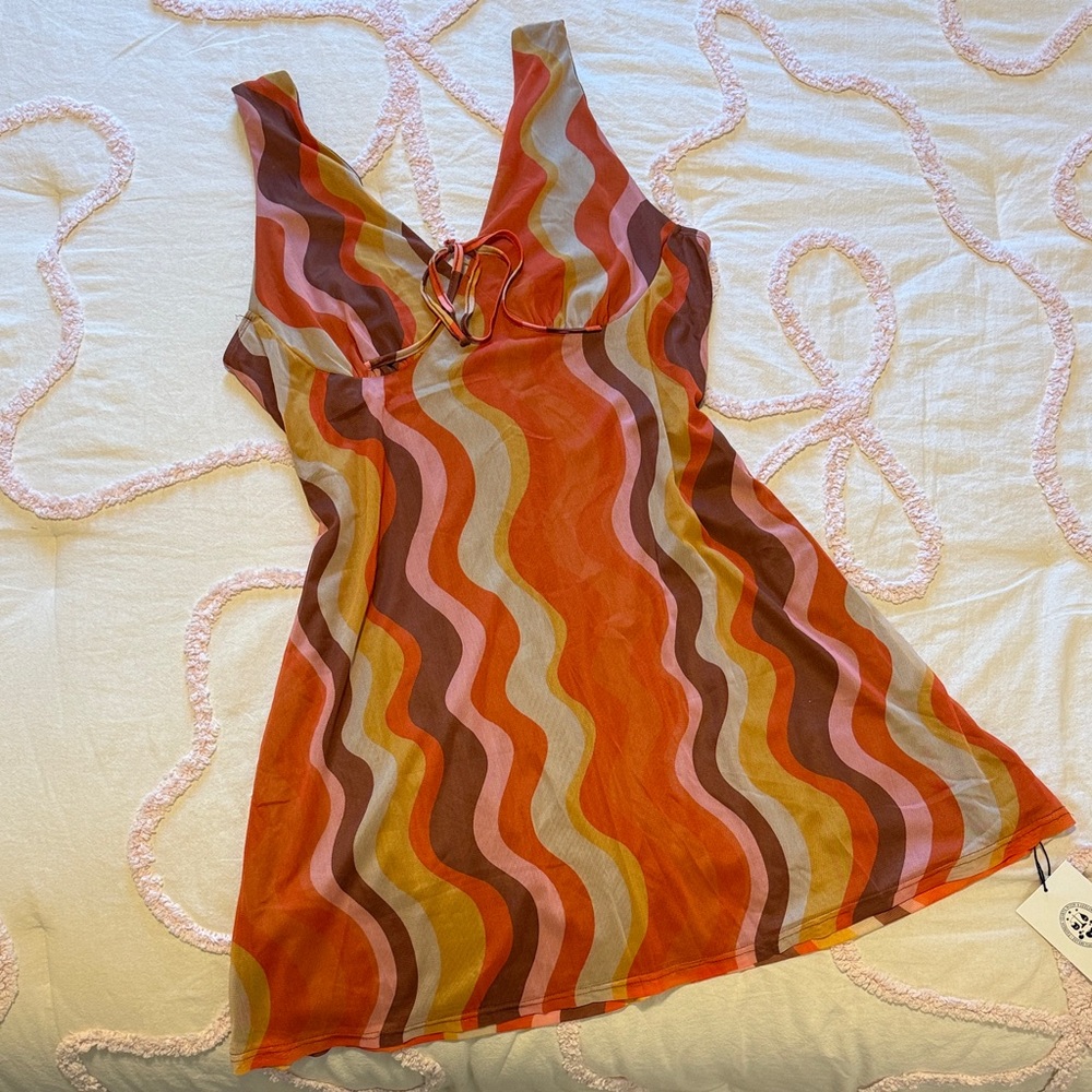 Cider 70s Retro Striped Dress